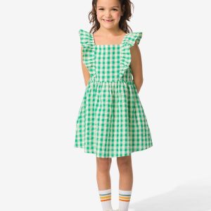 HEMA Kinder Jurk Geruit Groen (groen)