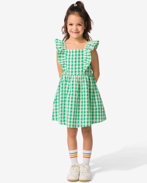 HEMA Kinder Jurk Geruit Groen (groen)