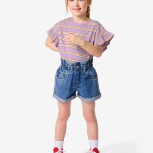 HEMA Kinder Paperbag Korte Spijkerbroek Lichtblauw (lichtblauw)