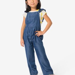 HEMA Kinder Tuinbroek Met Ruffles Blauw (blauw)