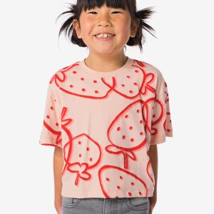 HEMA Kinder T-shirt Aardbeien Lichtroze (lichtroze)