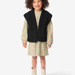 HEMA Kinder Gilet Teddy Zwart (zwart)