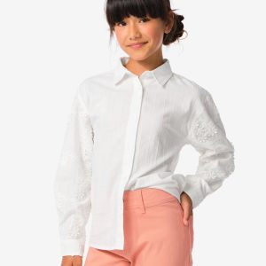 HEMA Kinderblouse Broderie Gebroken Wit (gebroken wit)