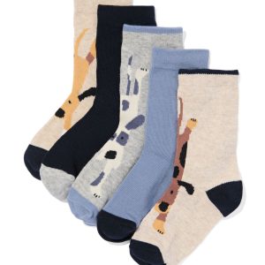 HEMA Kindersokken Met Katoen - 5 Paar Beige (beige)