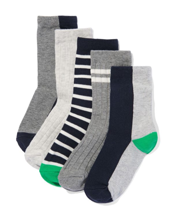 HEMA Kindersokken Met Katoen - 5 Paar Donkerblauw (donkerblauw)