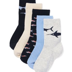 HEMA Kindersokken Met Katoen - 5 Paar Donkerblauw (donkerblauw)