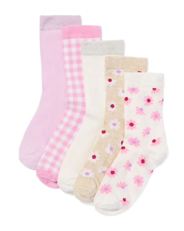 HEMA Kindersokken Met Katoen - 5 Paar Beige (beige)