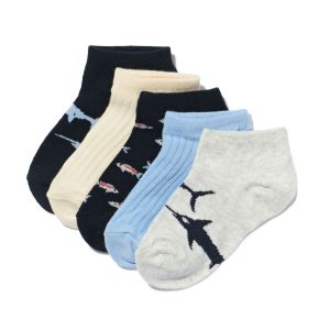 HEMA Kinderenkelsokken Met Katoen - 5 Paar Vissen Donkerblauw (donkerblauw)