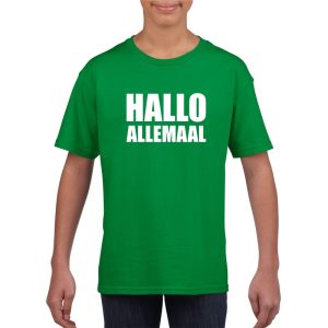 Hallo allemaal fun t-shirt groen voor kinderen