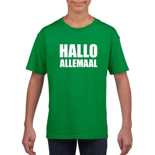 Hallo allemaal fun t-shirt groen voor kinderen