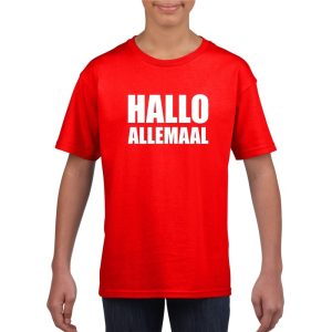 Hallo allemaal fun t-shirt rood voor kinderen