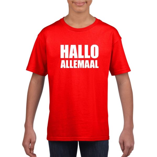 Hallo allemaal fun t-shirt rood voor kinderen
