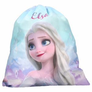 Disney Frozen gymtas/rugzak/rugtas voor kinderen - blauw/roze - polyester - 44 x 37 cm