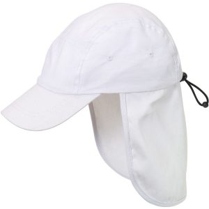 Katoenen kinderpet wit met nek flap