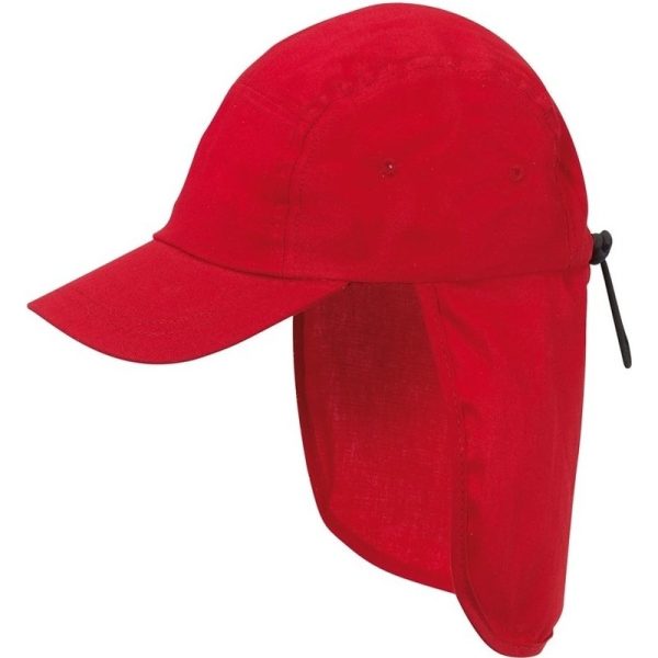 Katoenen kinderpet rood met nek flap