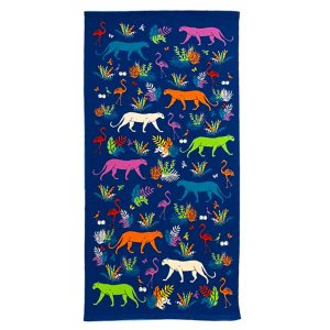 Strand/badlaken voor kinderen - jungleÃÂ print - 70 x 140 cm - microvezel