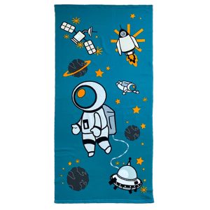Strand/badlaken voor kinderen - ruimtevaartÃÂ print - 70 x 140 cm - microvezel