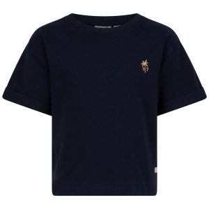 Daily7 Meisjes t-shirt palm - Marine blauw