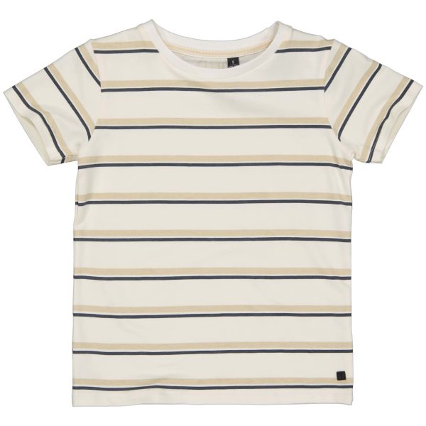 LEVV Jongens t-shirt - Daniel - AOP Off wit streep