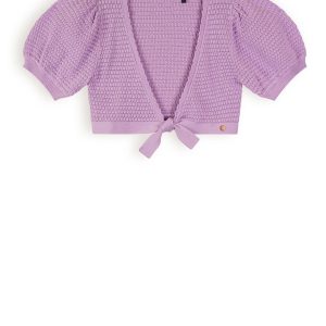 NoNo Meisjes vest gebreid croped - Azra - Galaxy lilac