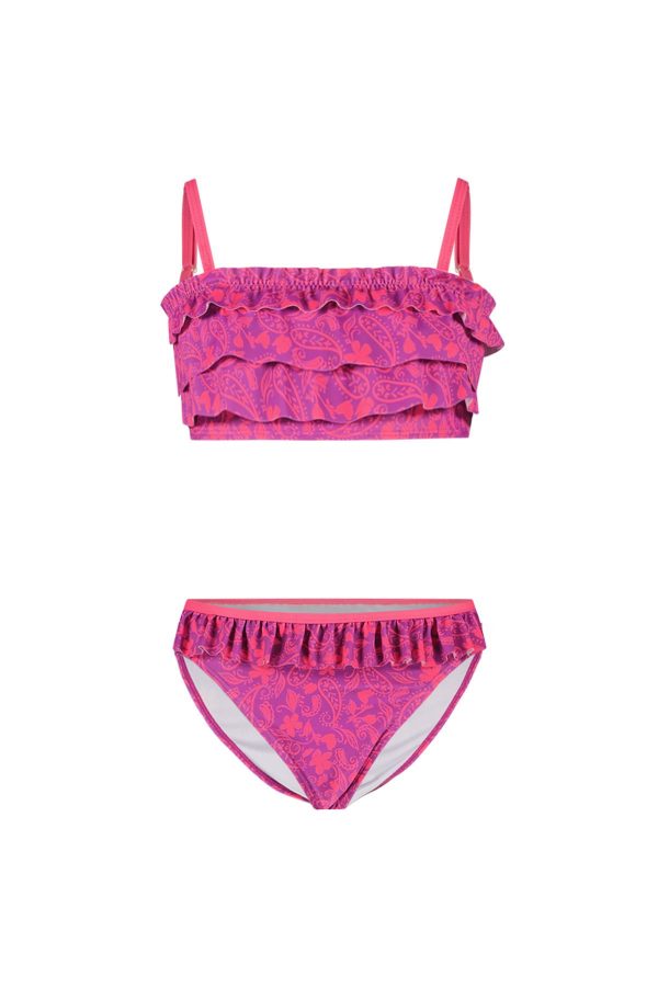 Just Beach Meisjes bikini ruffel paisley - Paisley