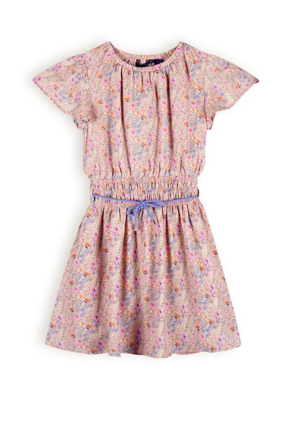 NoNo Meisjes jurk bloemen - Mamai - Zand blush