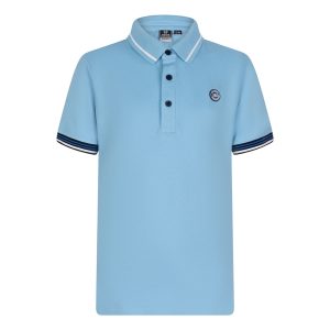 Indian Blue Jeans Jongens polo pique badge - Deep pool blauw