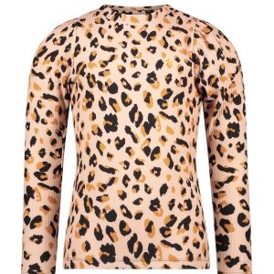 Like Flo Meisjes top fancy rib puffy - Animal