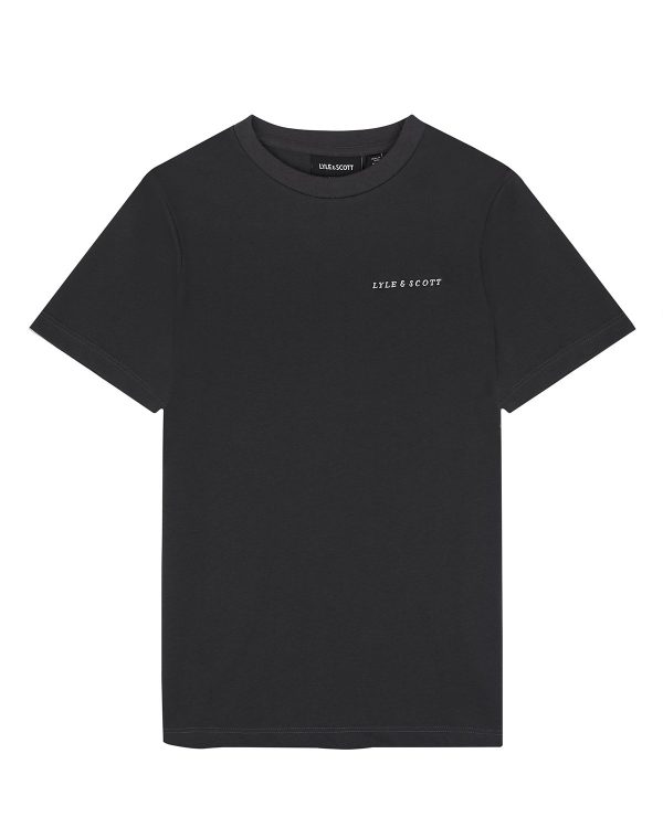 Lyle & Scott T-shirt Script - Gun metal grijs