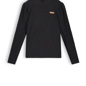 NoBell Meisjes shirt jersey - Kobus - Jet zwart