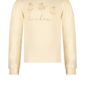 Le Chic Meisjes t-shirt dancing - Nora - Pearled ivory