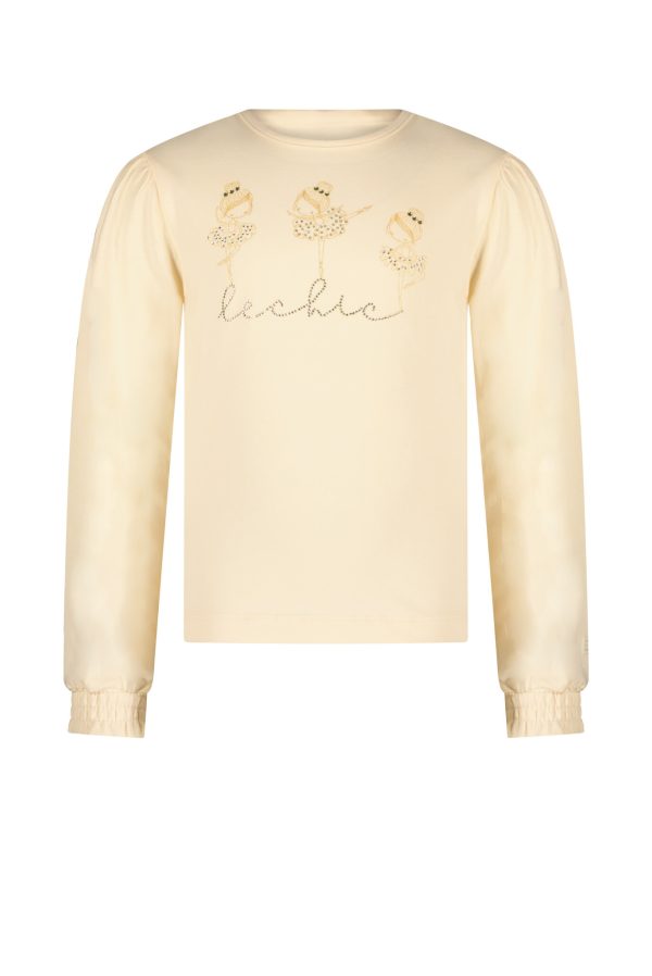 Le Chic Meisjes t-shirt dancing - Nora - Pearled ivory