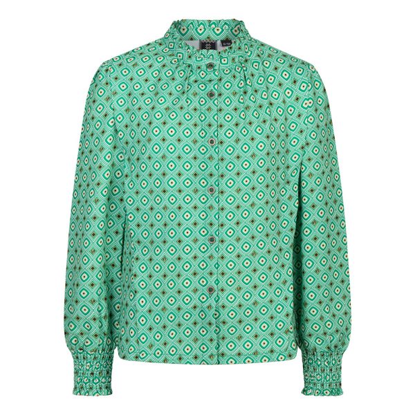 Indian Blue Jeans Meisjes shirt geometric print - Gras groen