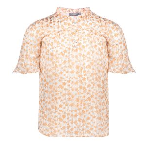 Geisha Meisjes top AOP - Off white / Abrikoos / Zilver