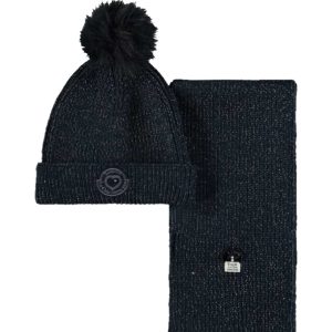 Le Chic Meisjes muts & sjaal - Rosa & Reya - Navy blauw