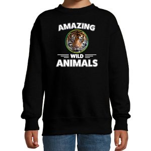 Sweater tigers are serious cool zwart kinderen - tijgers/ tijger trui