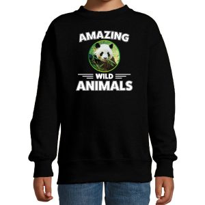 Sweater panda bears are serious cool zwart kinderen - pandaberen/ panda trui