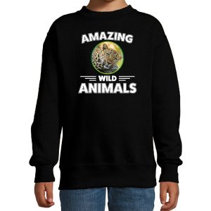 Sweater jaguars are serious cool zwart kinderen - jachtluipaarden/ jaguar trui