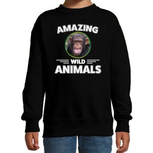 Sweater chimpanzee monkeys are serious cool zwart kinderen - chimpansee apen/ chimpansee trui