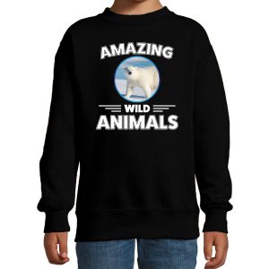 Sweater polar bears are serious cool zwart kinderen - ijsberen/ ijsbeer trui