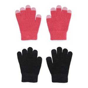 HEMA HEMA Kinderhandschoenen Met Touchscreen - 2 Paar Roze (roze)