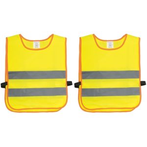 Veiligheidsvest fluorescerend geel - 2x - kinderen - Reflecterend