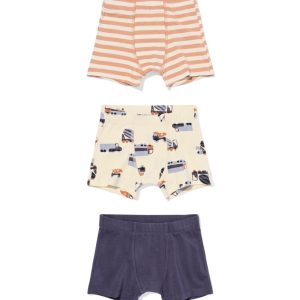 HEMA HEMA Kinderboxers Auto - 3 Stuks Gebroken Wit (gebroken wit)