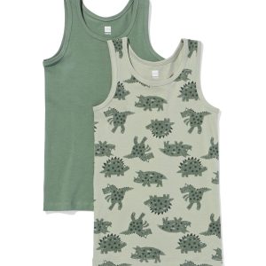 HEMA HEMA Kinderhemden Dino - 2 Stuks Groen (groen)
