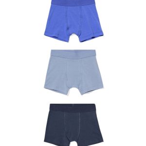 HEMA HEMA Kinderboxers Effen - 3 Stuks Blauw (blauw)