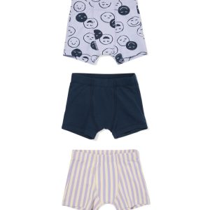 HEMA HEMA Kinderboxers Gezichtjes - 3 Stuks Lila (lila)