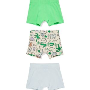 HEMA HEMA Kinderboxers Jungle - 3 Stuks Lichtblauw (lichtblauw)