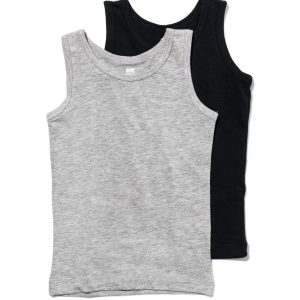 HEMA HEMA Kinderhemden - 2 Stuks Grijsmelange (grijsmelange)