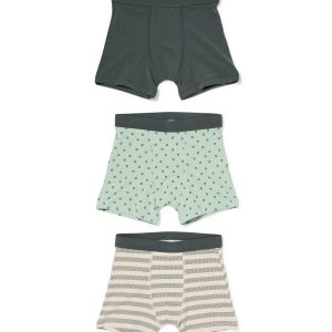 HEMA HEMA Kinderboxers Stretch Katoen Stippen - 3 Stuks Lichtgroen (lichtgroen)
