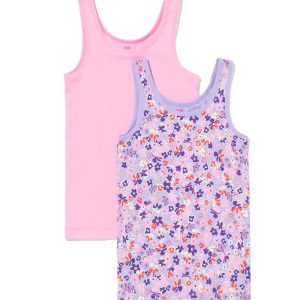 HEMA HEMA Kinderhemden Stretch Katoen Bloemen - 2 Stuks Roze (roze)